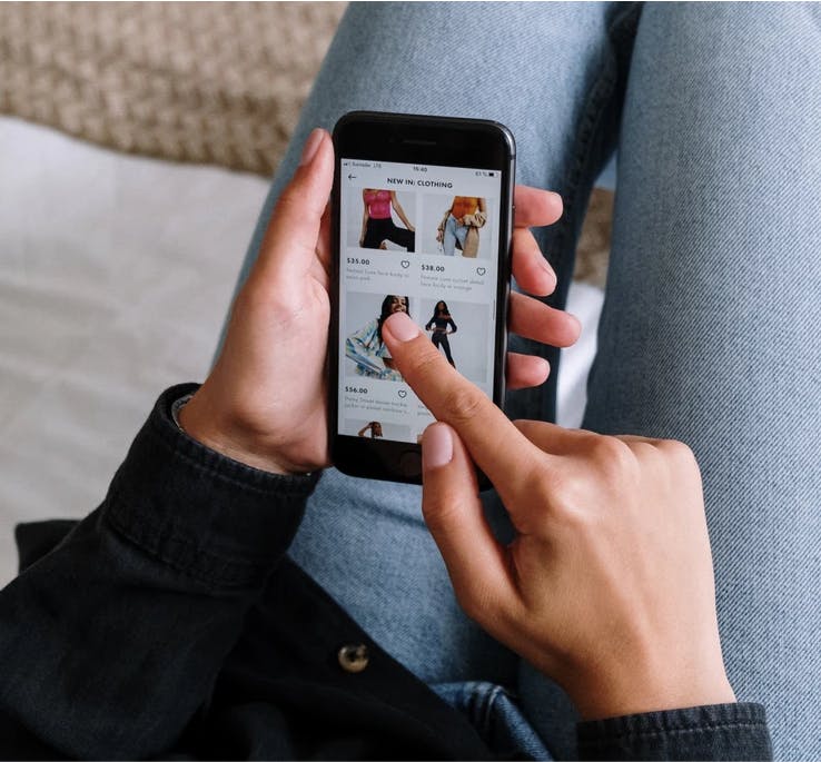 Person buying online